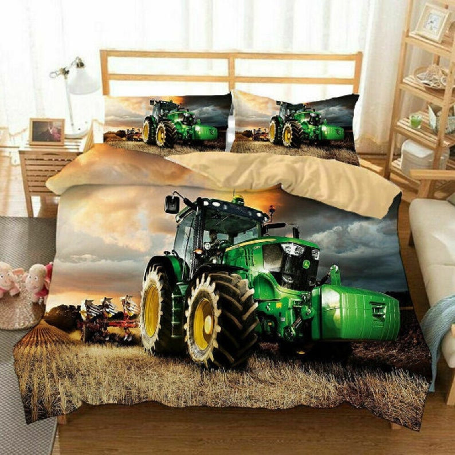 John Deere Agriculture Tractor Quilt Cover Bedding Set 3PCS Etsy