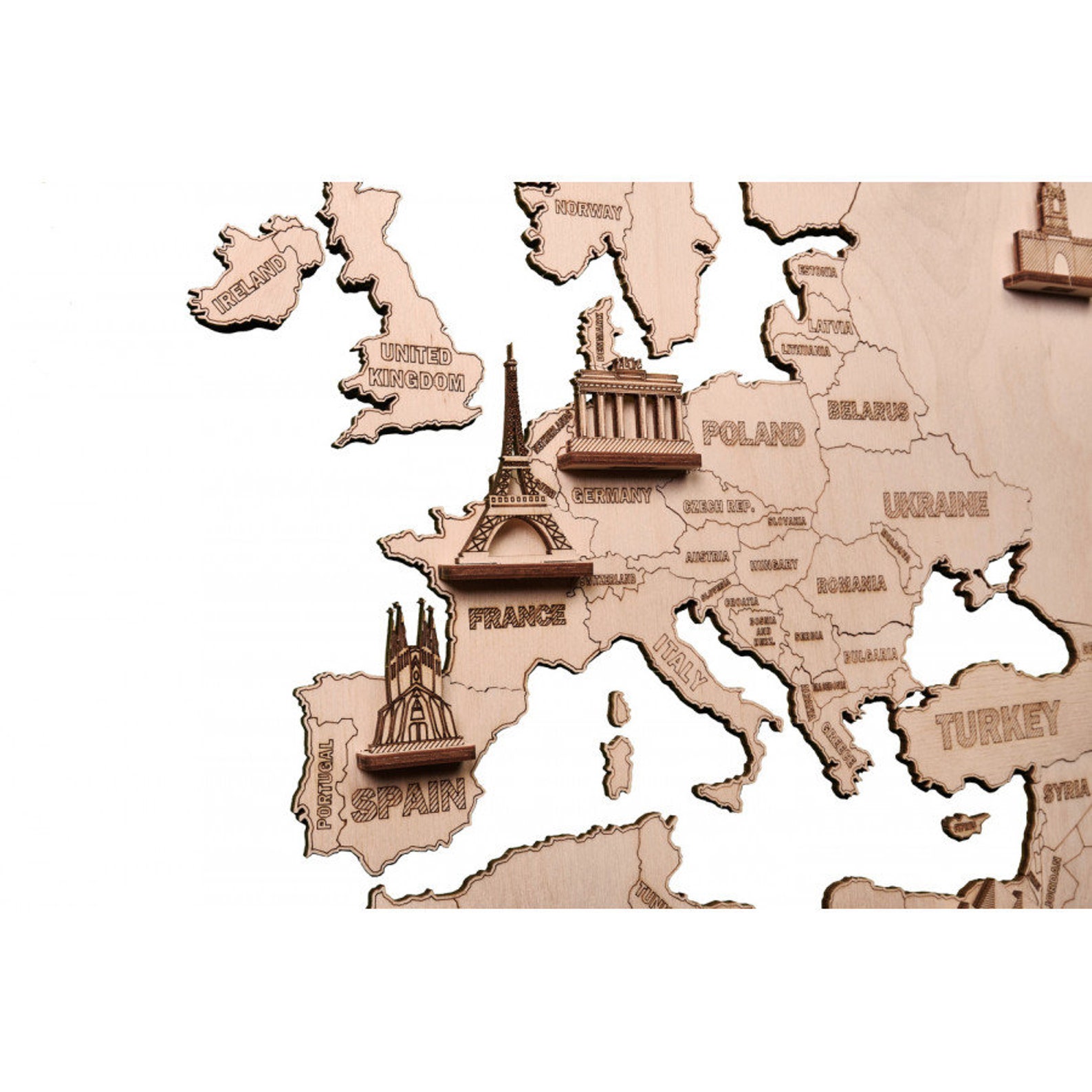 Wood World Map XXL Wooden Puzzles Travel Map Wood Wall Art Etsy