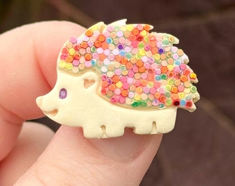 Polymer Clay Hedgehog Pin/Brooch