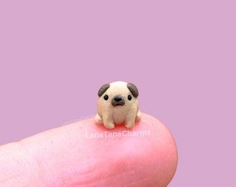 Polymer Clay Micro Pug- Miniature Desk Pet Buddy