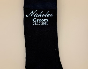 Custom Wedding Socks Personalised Names Titles and Dates Bridesmaids and Groomsmen Gift