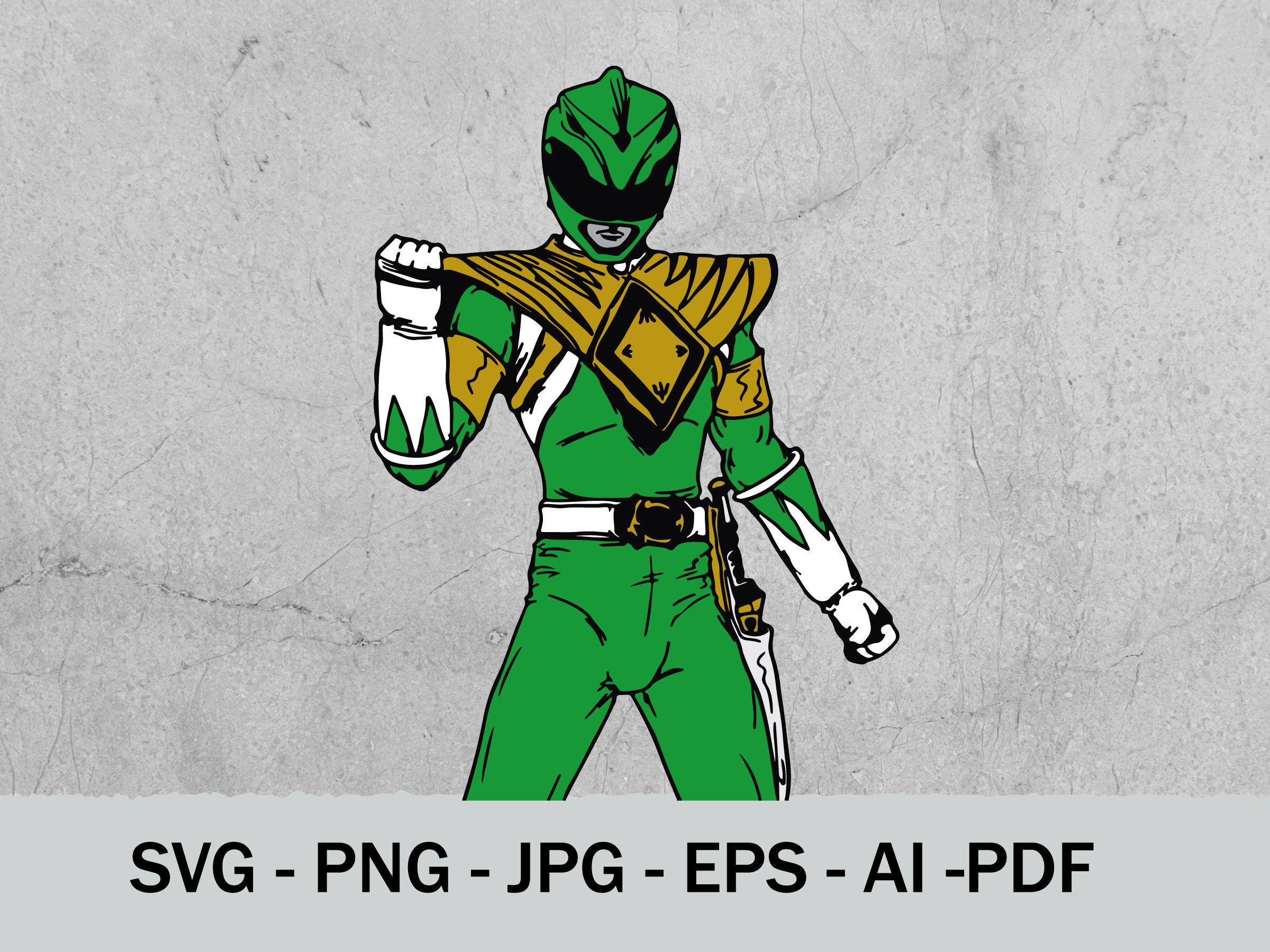 Power Rangers GreenSVGsvg for cricutcut files silhouette Etsy