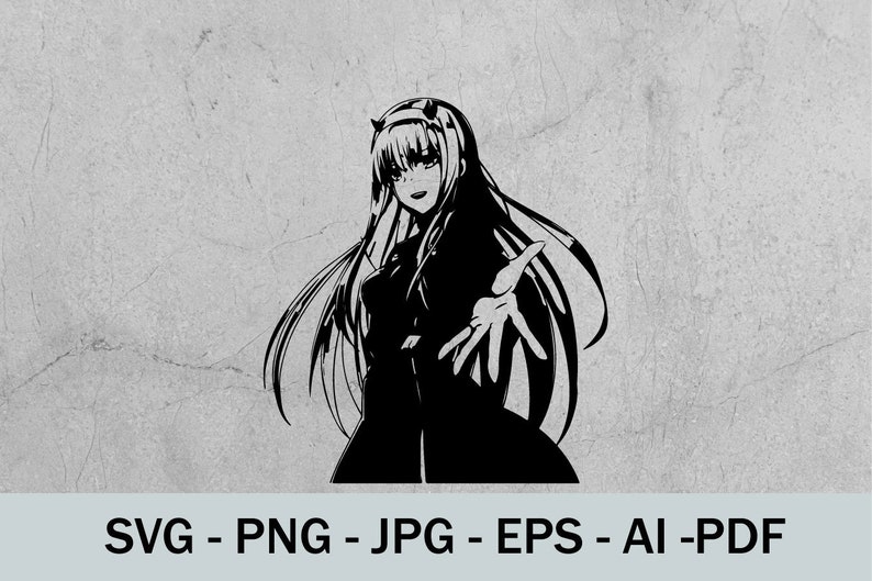 Zero Two svg anime svgsvg for cricutcut files silhouette | Etsy