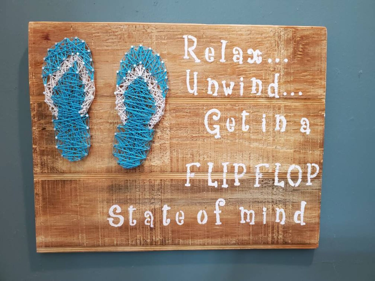 Flip Flop Beach String Art home Decor Wood String Art Etsy