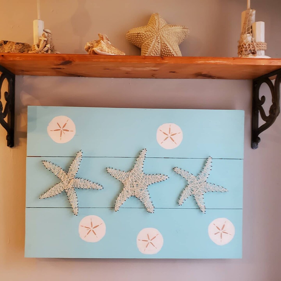 Star Fish String Art Wall Decor With Painted Sand Dollars. Etsy UK