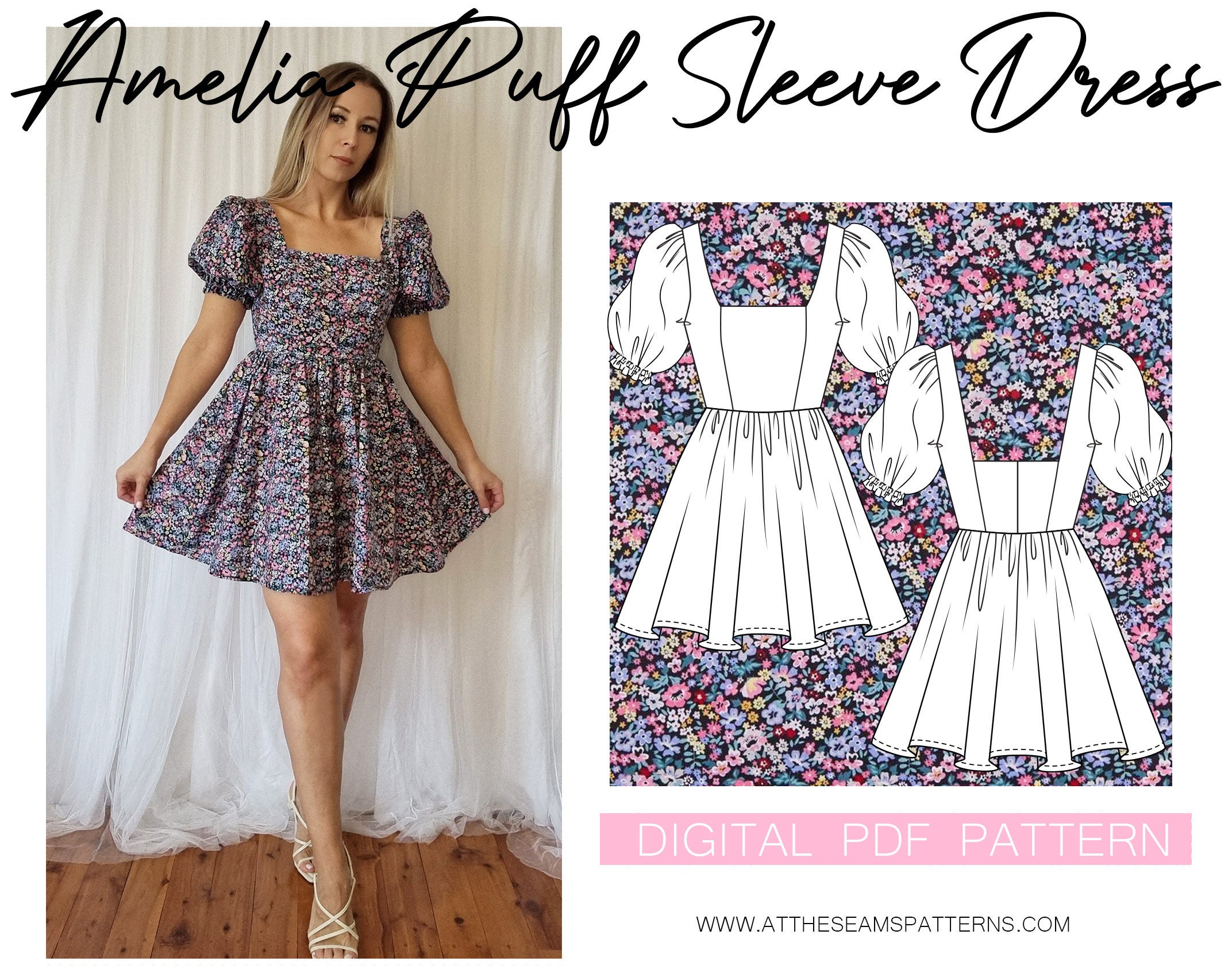 How to draw a frilly dress with a full skirt and puffy sleeves!