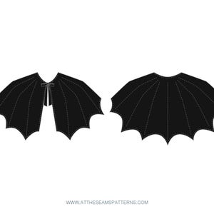 Sewing Pattern | Reversible Halloween Bat Cape, Ladies Downloadable ...