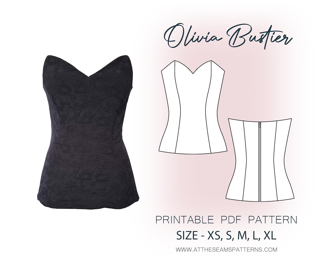 Sewing Pattern | Sweetheart Corset Bustier | Digital PDF File, Instant ...