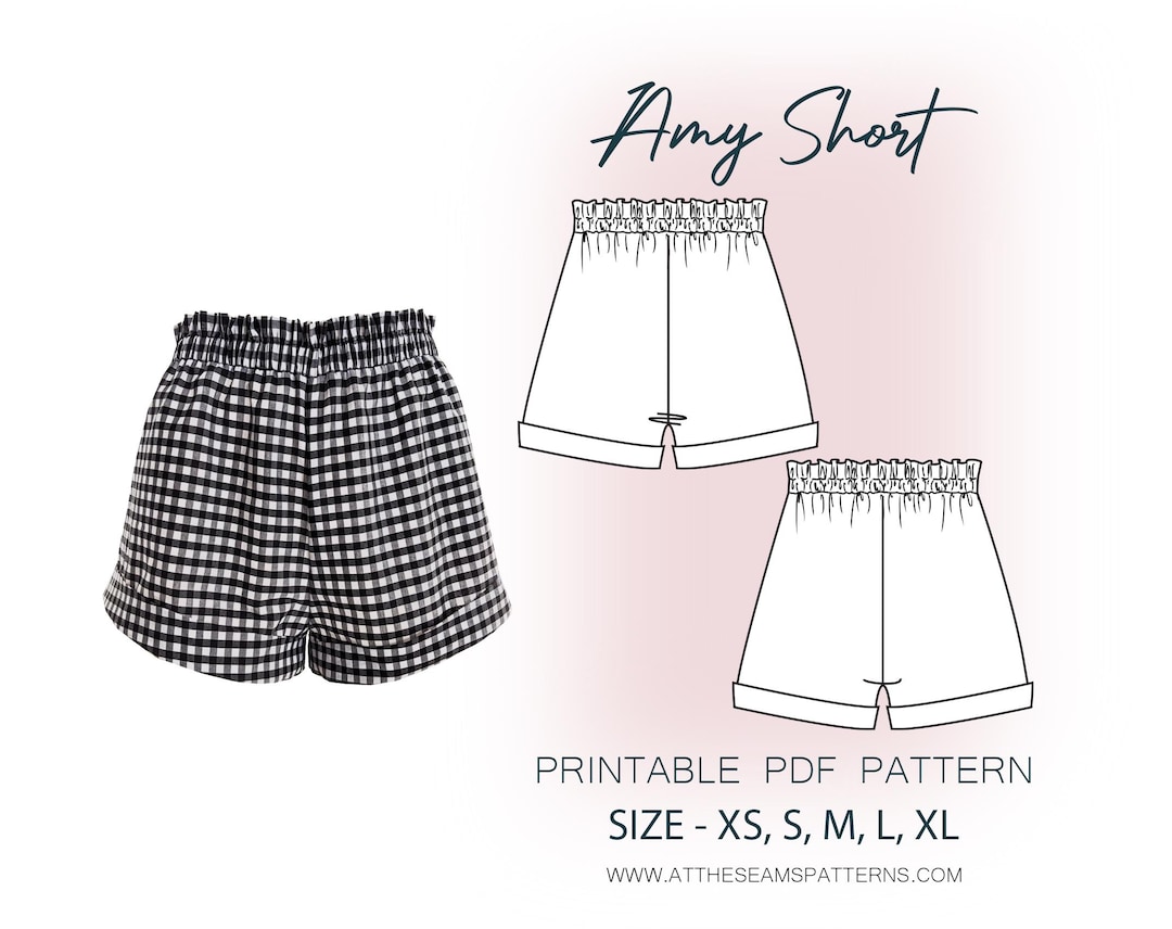 Sewing Pattern Basic Pajama Short Digital PDF File, Instant