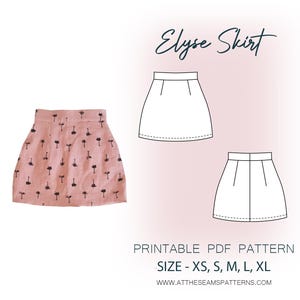 Sewing Pattern | Basic Mini Skirt | Digital PDF File, Instant Download | Size XS-XL | A4, U.S Letter, A0 |