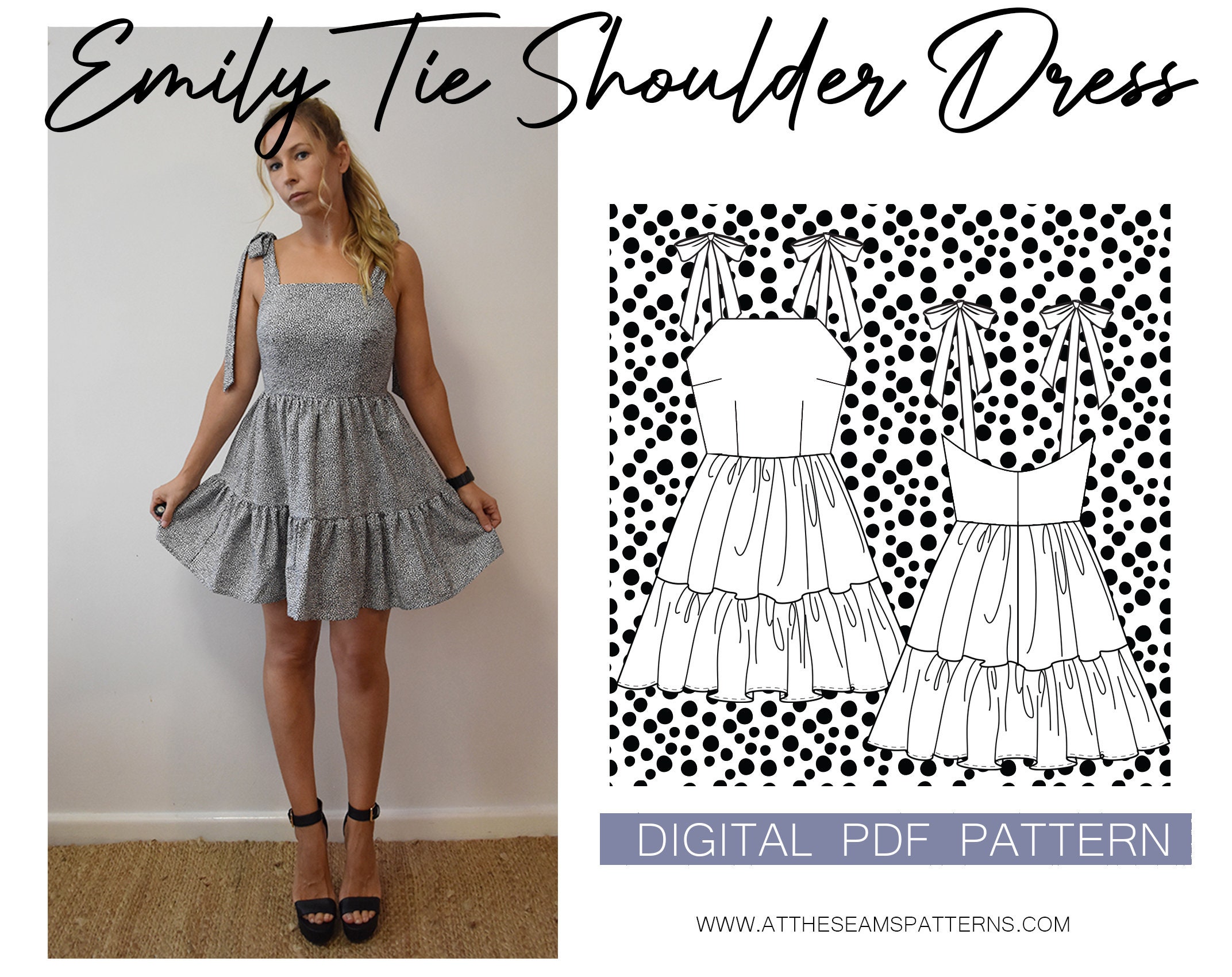 Sewing Pattern Tie Shoulder Flirty ...