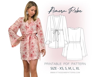 Sewing Pattern | Amora Robe | Digital PDF File, Instant Download | Size XS-XL | A4, U.S Letter, A0 |