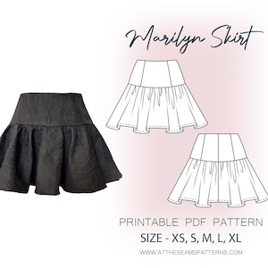Sewing Pattern | Mini Skirt with Frill  | Digital PDF File, Instant Download | Size XS-XL | A4, U.S Letter, A0 |