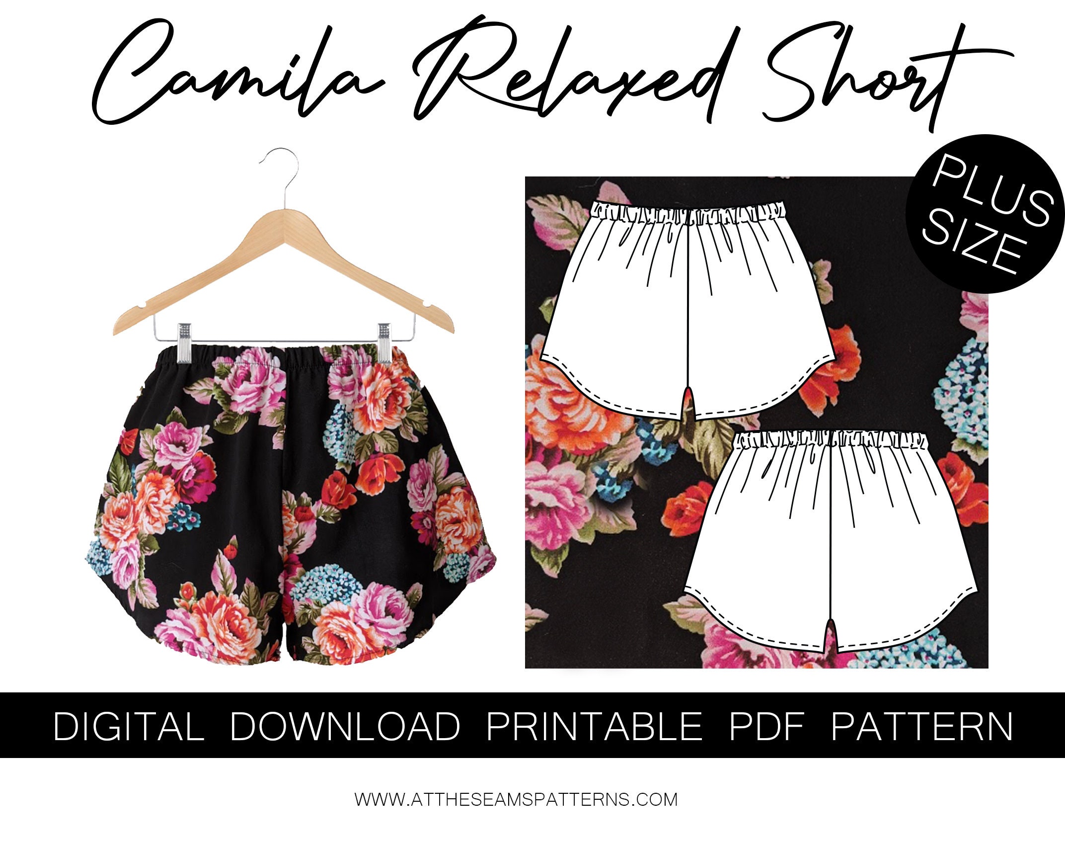 Sewing Pattern Plus Size Relaxed Elastic Waist Boxer Short Digital PDF  File, Instant Download Size XL-5XL A4, U.S Letter, A0 -  Canada
