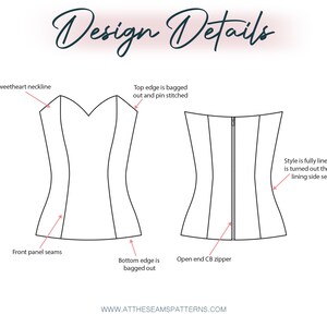 Plus Size Sewing Pattern | Sweetheart Corset Bustier | Digital PDF File ...