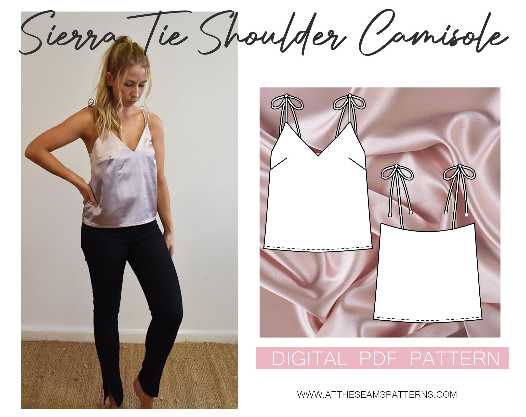 Embroidered Cami /summer Top/ PDF Sewing Pattern. Size: XS. S. M. L. XL. 