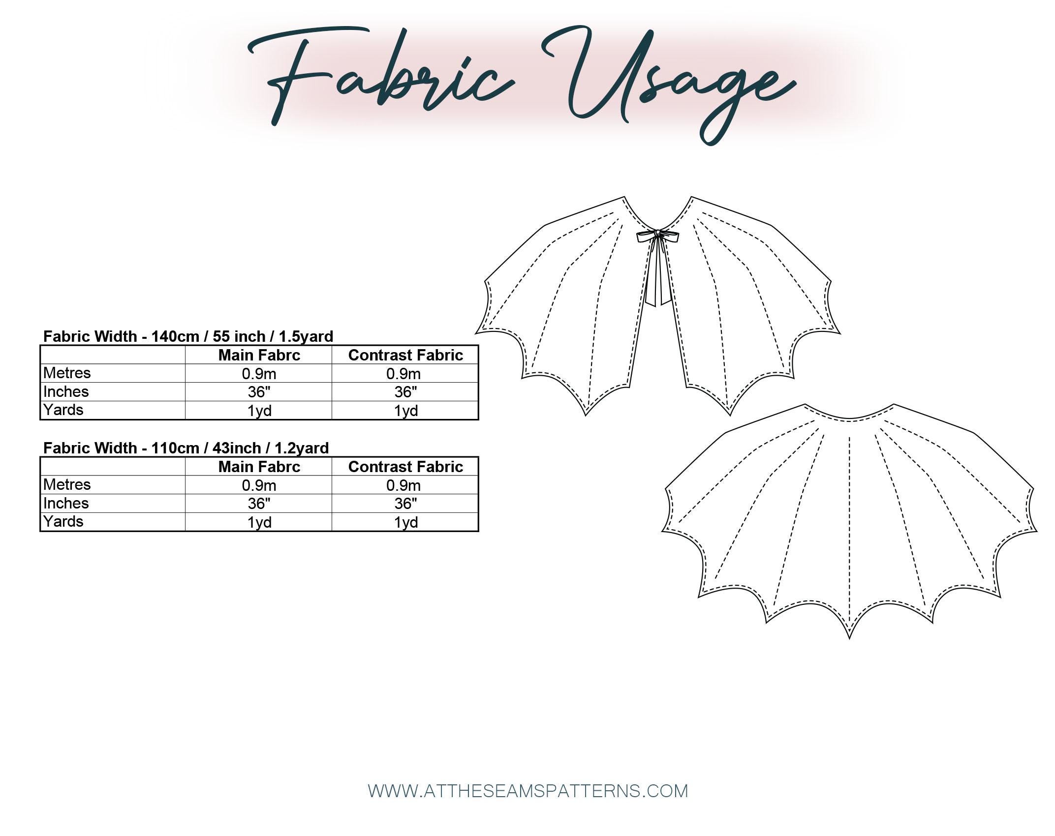 Sewing Pattern | Reversible Halloween Bat Cape, Ladies Downloadable ...