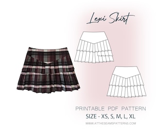 Sewing Pattern | Pleated Mini Skirt | Digital PDF File, Instant