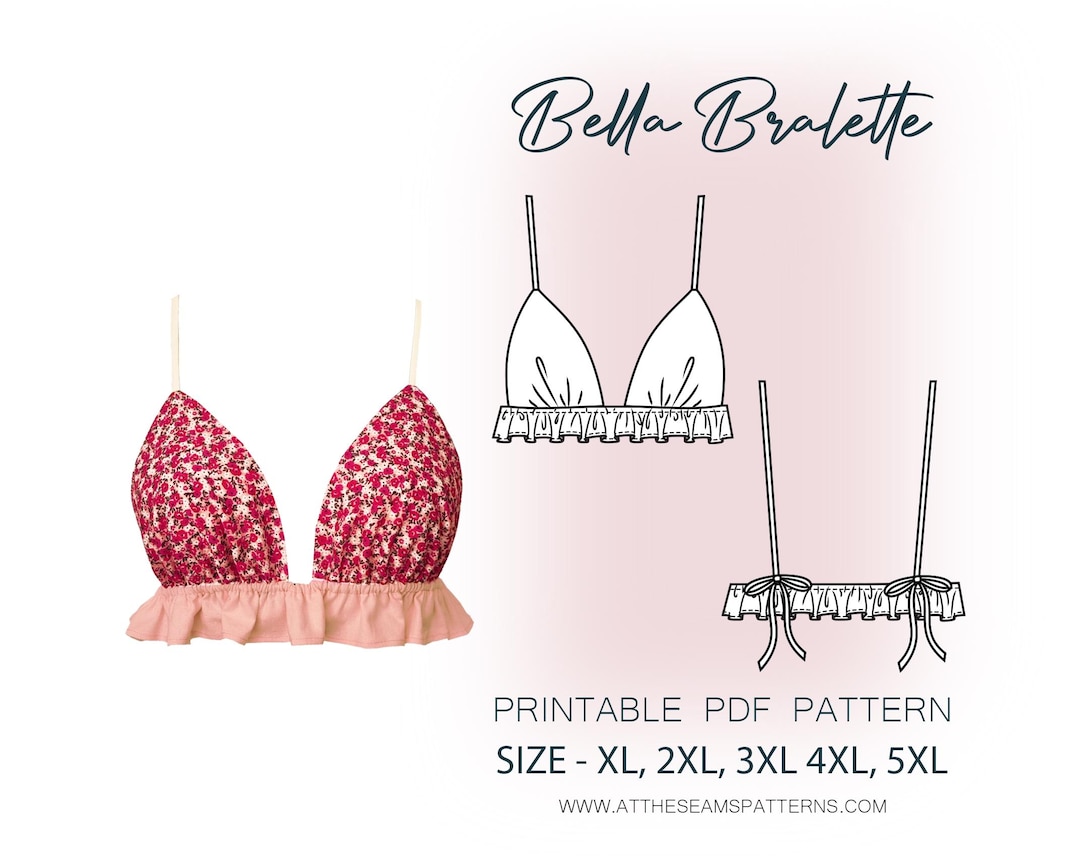 Plus Size Sewing Pattern | Triangle Bralette | Digital PDF File ...