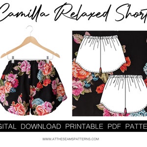 Sewing Pattern | Relaxed Elastic Waist Boxer Short | Digital PDF File, Instant Download | Size XS-XL | A4, U.S Letter, A0 |