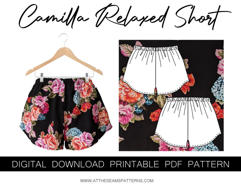 Sewing Pattern | Relaxed Elastic Waist Boxer Short | Digital PDF File, Instant Download | Size XS-XL | A4, U.S Letter, A0 | 