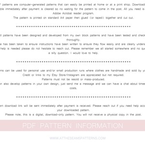 K&ouml;nnte beinhalten: Ein wei&szlig;er Hintergrund mit schwarzem Text, der die Details eines PDF-Musters zum Herunterladen erkl&auml;rt. Der Text enth&auml;lt Informationen &uuml;ber das Format des Musters, seine Verwendung und den Download-Prozess. Der Text enth&auml;lt auch die Website-Adresse des Musters Verk&auml;ufers, "www.attheseamspatterns.com".