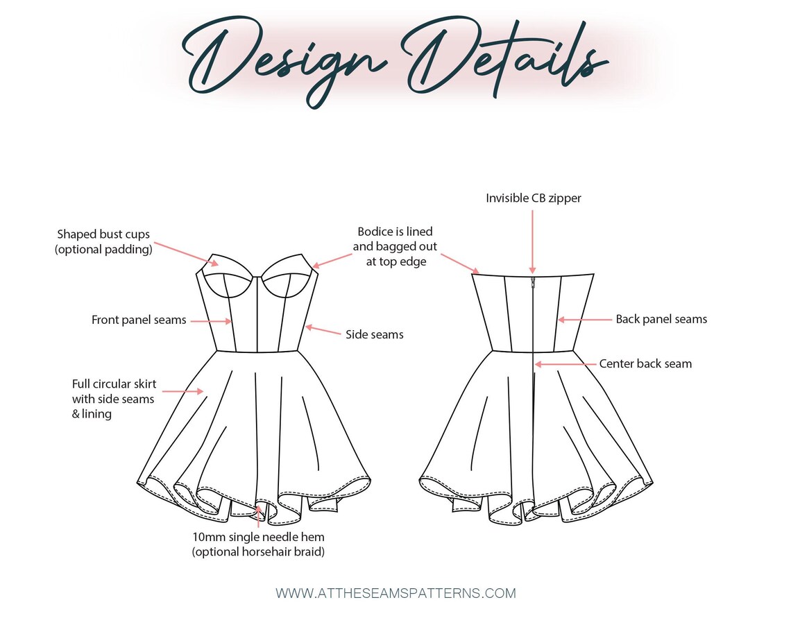 Plus Size Sewing Pattern | Willow Bustier Dress | Digital PDF File ...