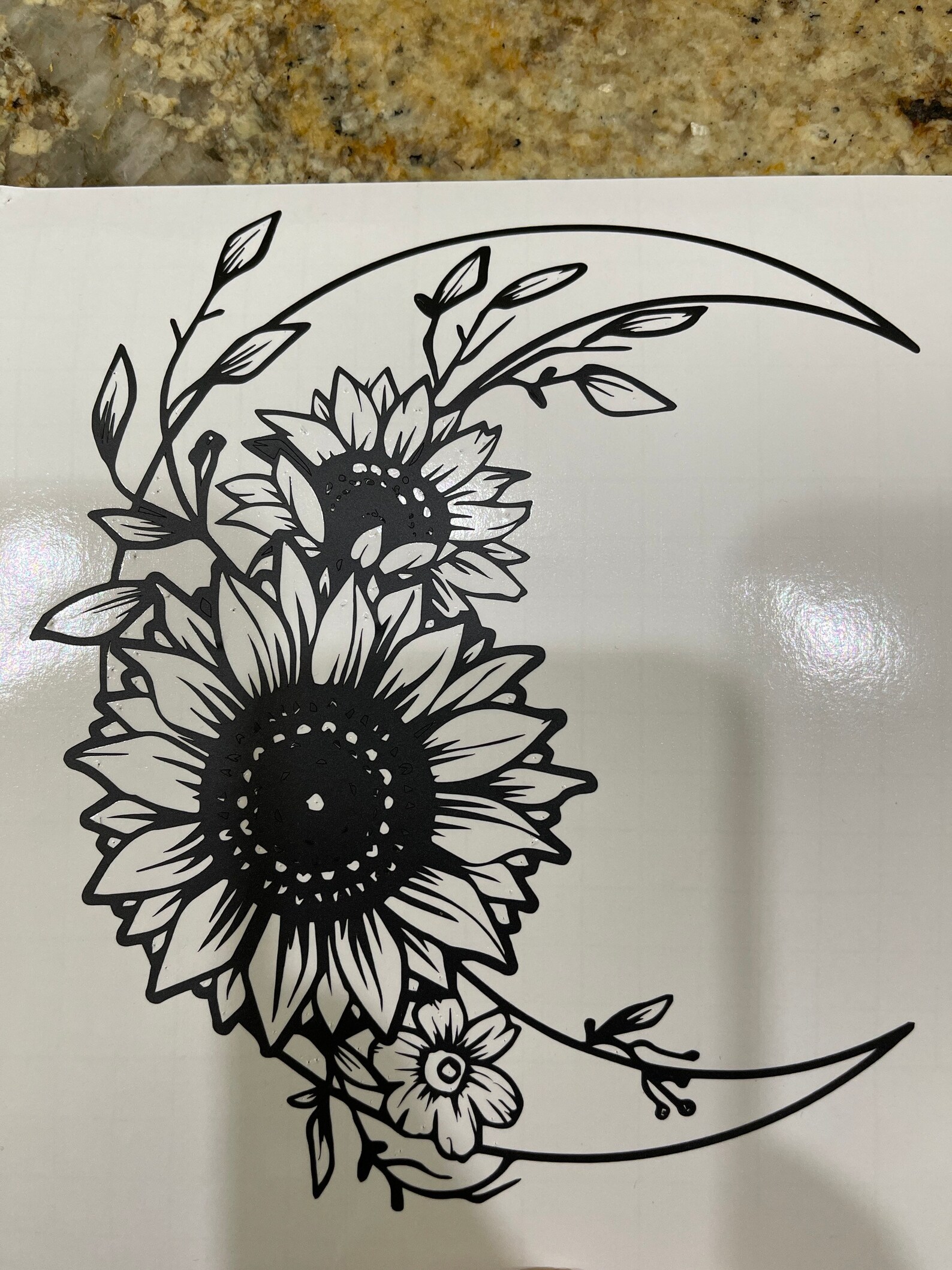 Sunflower and Moon Design Etsy