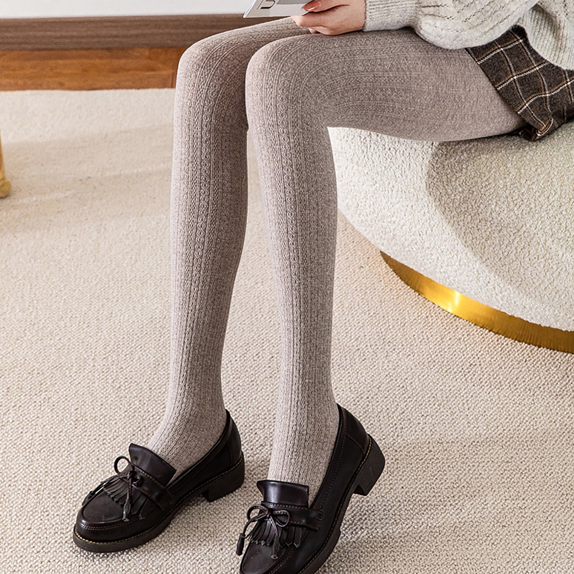 Women's Ultr-Soft Bamboo Blend Flat Knit Footless Tights