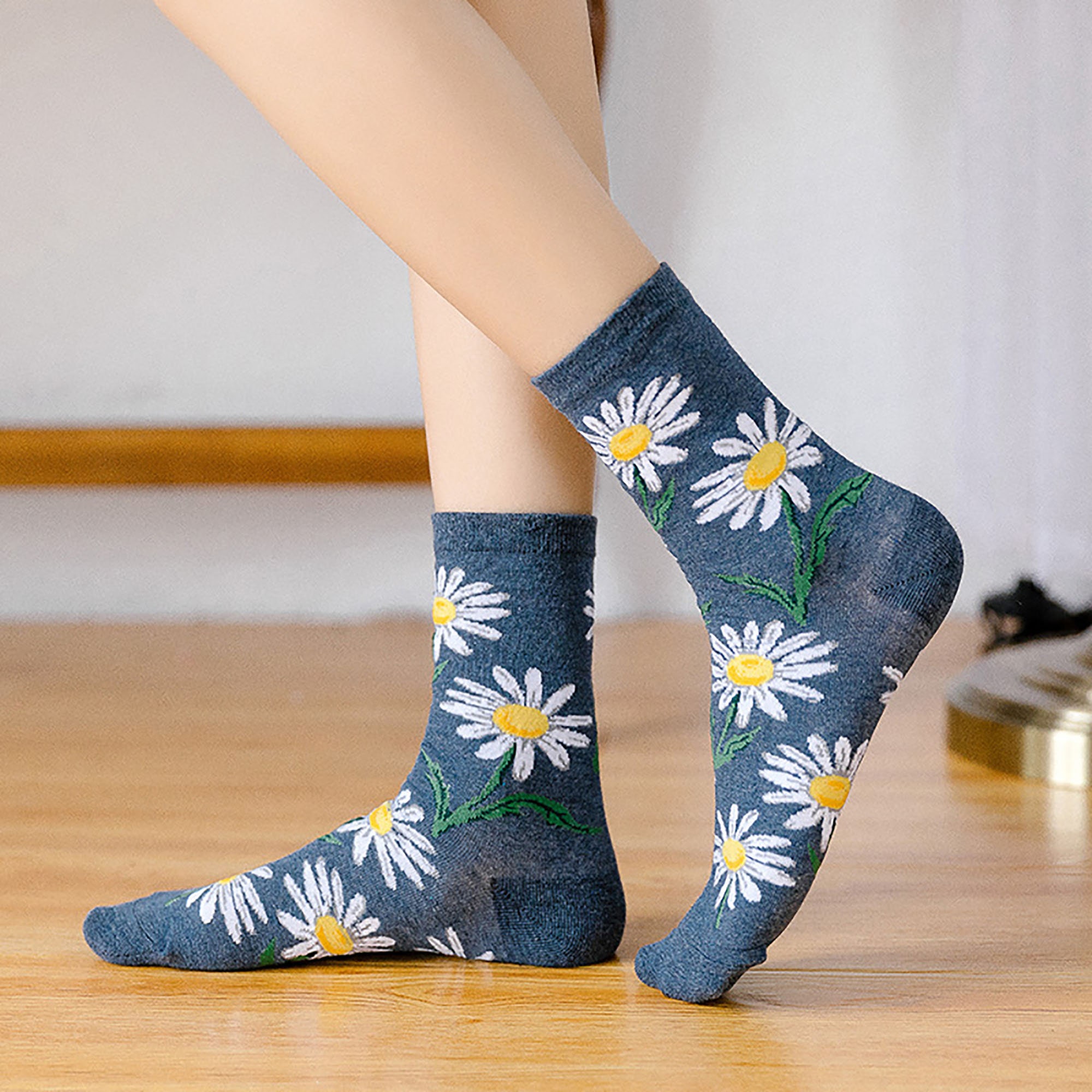 Big Flower Retro Style Women's SocksPlant Flower Pattern Etsy