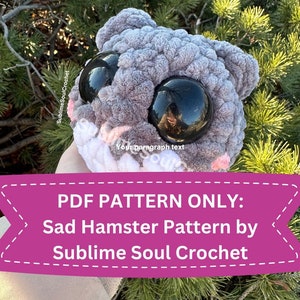 DIGITAL PATTERN ONLY: Crochet Sad Hamster Pattern Pdf Only