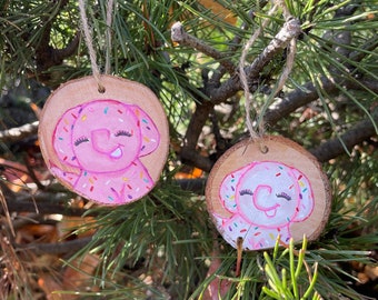 Handmade Painted Holiday Ornaments on Birch wood (2" to 4")