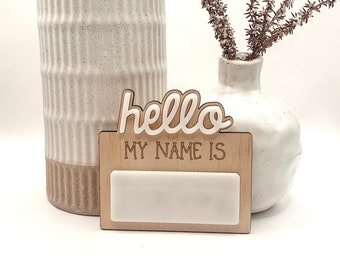 Blank Wooden Baby Name Announcement Plaque | Personalised Birth Sign | Newborn Baby Shower Gift
