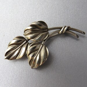 Magnificent 835 sterling silver &quot;Leaves&quot; brooch, 1960s  floral pin