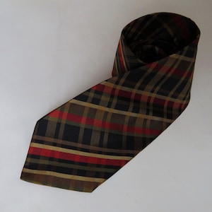 Luca Castelli Tie Vintage Silk Tie Wide Necktie Plaid Tie Checkered tie