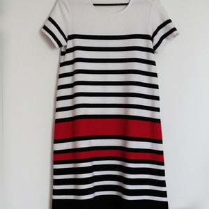 Contrast summer dress Striped Knitted dress Size S