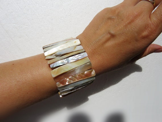 Armband Elasticated Shell Bracelet for Women Vint… - image 3