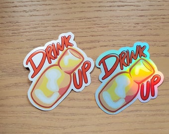 Estus Flask Drink Up Holographic Die Cut Sticker