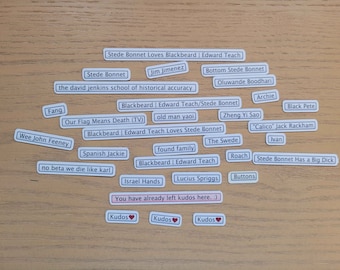 Gay Pirate Fanfiction Tag Sticker or Magnet Set