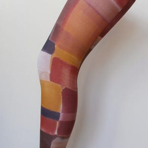 60's 70's Squares Lines Abstract Block Patterned Printed Tights Geometric pop art Funky 80's Vintage Alternative pantyhose