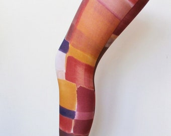 60's 70's Squares Lines Abstract Block Patterned Printed Tights Geometric pop art Funky 80's Vintage Alternative pantyhose