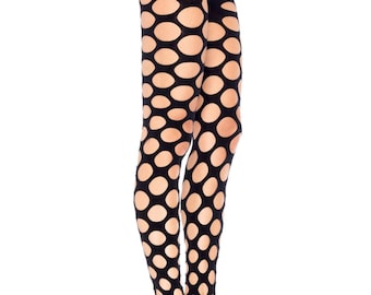 Pothole To Waist Large Hole Black Fishnet Holey Whale Net Tights Festival One Size pantyhose