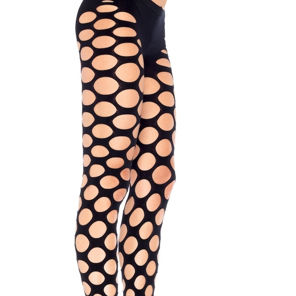 Pothole To Waist Large Jumbo Hole Black Fishnet Holey Whale Net Tights Festival One Size pantyhose