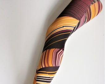 60's 70's Swirly Lines Abstract Patterned Printed festival Tights Funky Graphic Trippy pop art boho Print 80's pantyhose