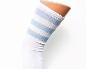 light blue thigh high socks