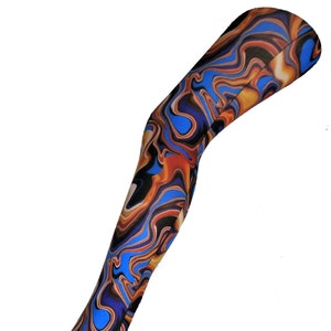 Swirly Orange Blue Printed Tights Festival 60's 70's 80's 90's Abstract psychedelic Vintage pop art alternative pantyhose