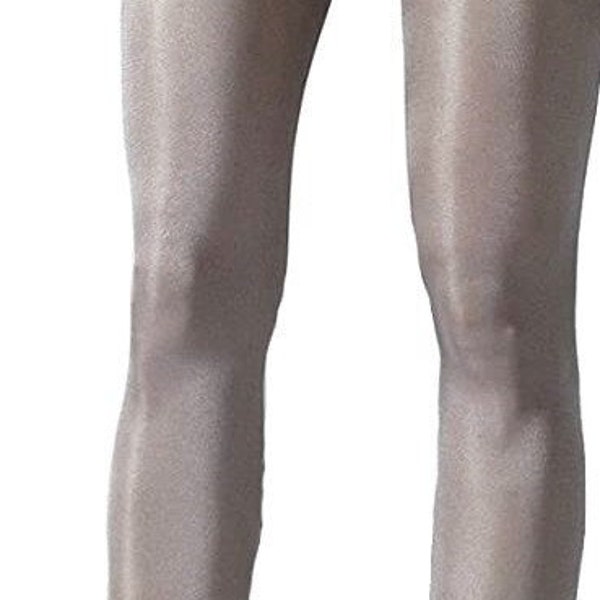 Collants opaques de luxe gris argent satiné brillant scintillant, brillant, soyeux, fête des fêtes, collants taille unique