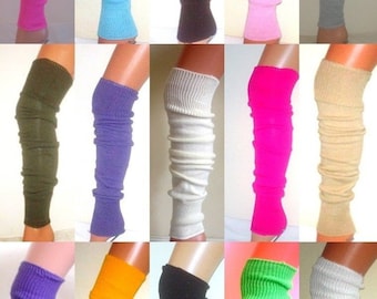 Plain Legwarmers Leg Warmers Dance 80's Hen Yoga - choose colour