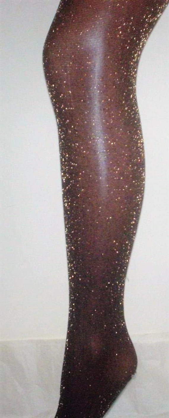 Hot Topic Shimmer Tights Black/Gold