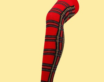 Plaid thigh high socks hot sale